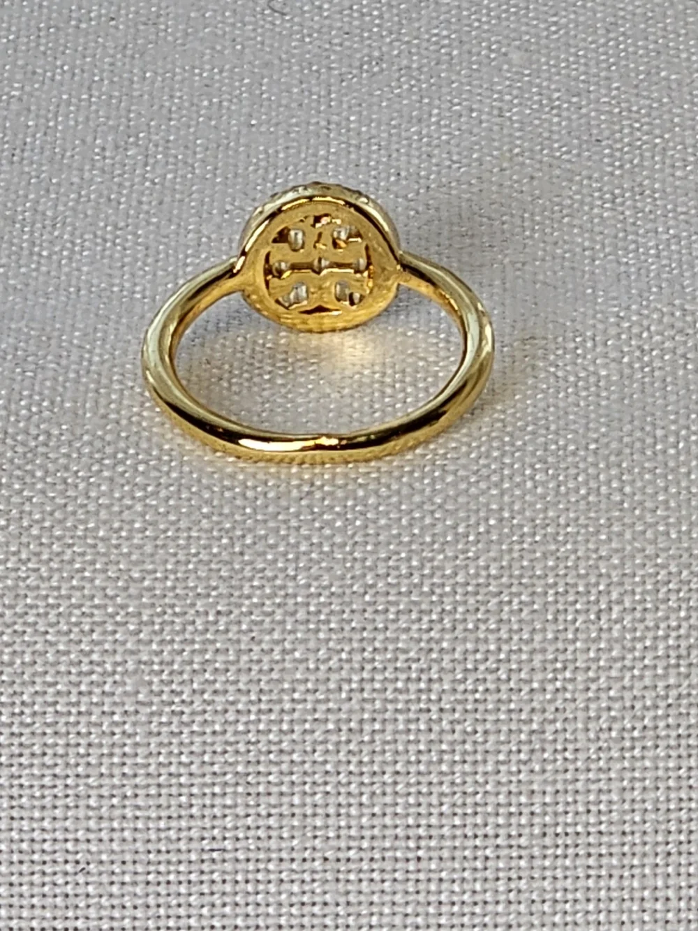 Tory Burch Miller Pavé Ring, gold-plated Size 6 New Without Tags